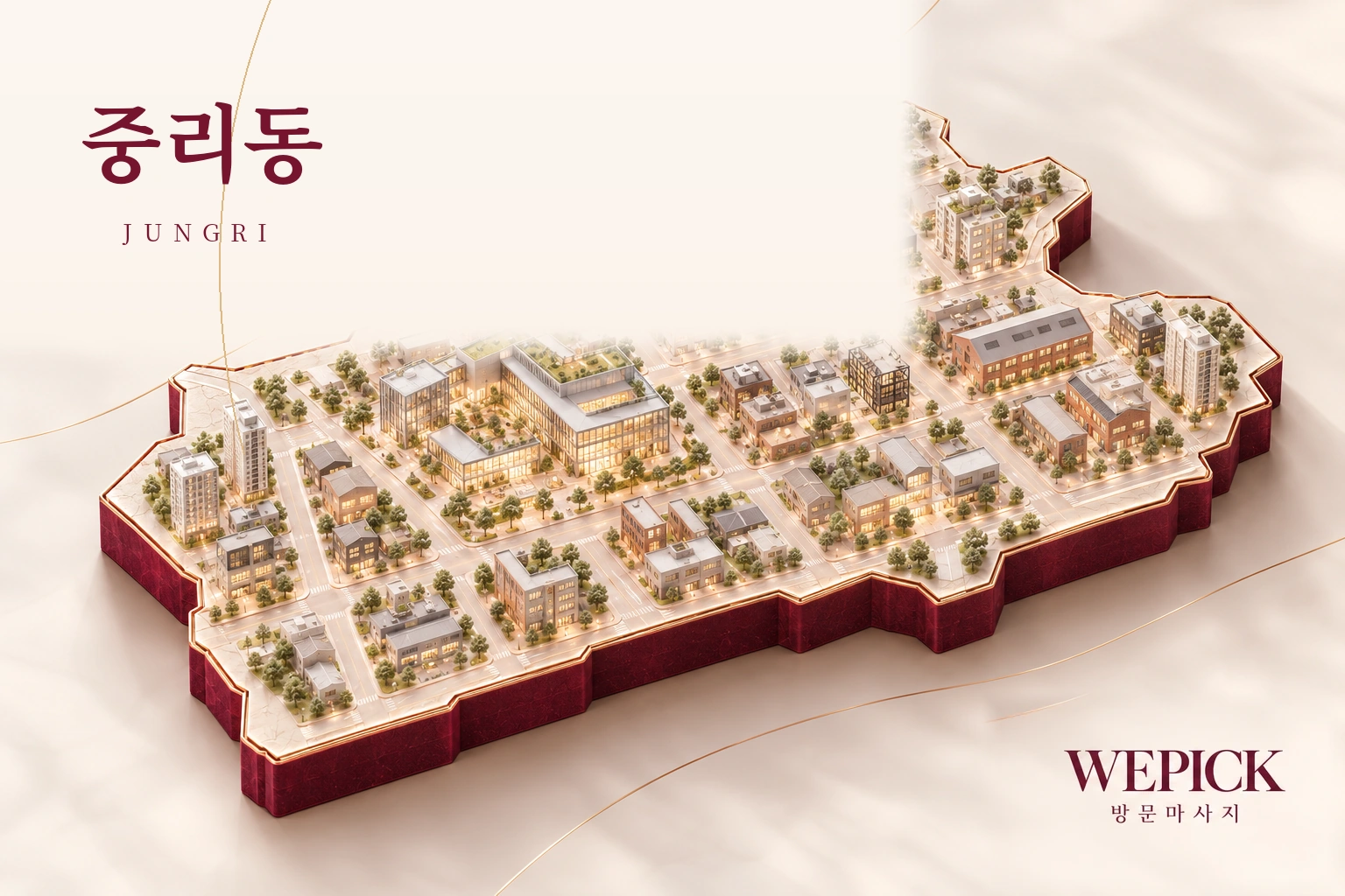이천시 중리동 방문마사지 지역을 표현한 위픽 3D 이미지