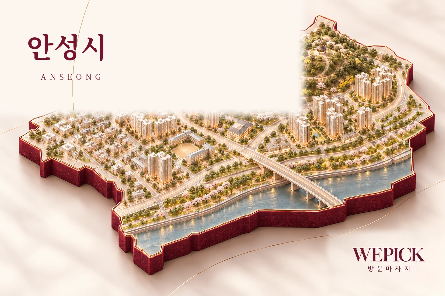 안성시 방문마사지 지역을 표현한 위픽 3D 이미지