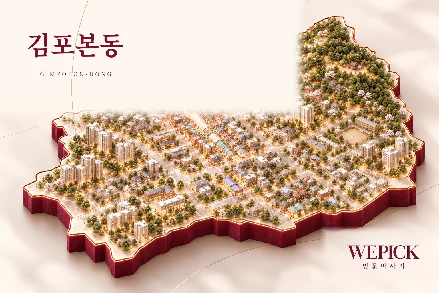김포시 김포본동 방문마사지 지역을 표현한 위픽 3D 이미지