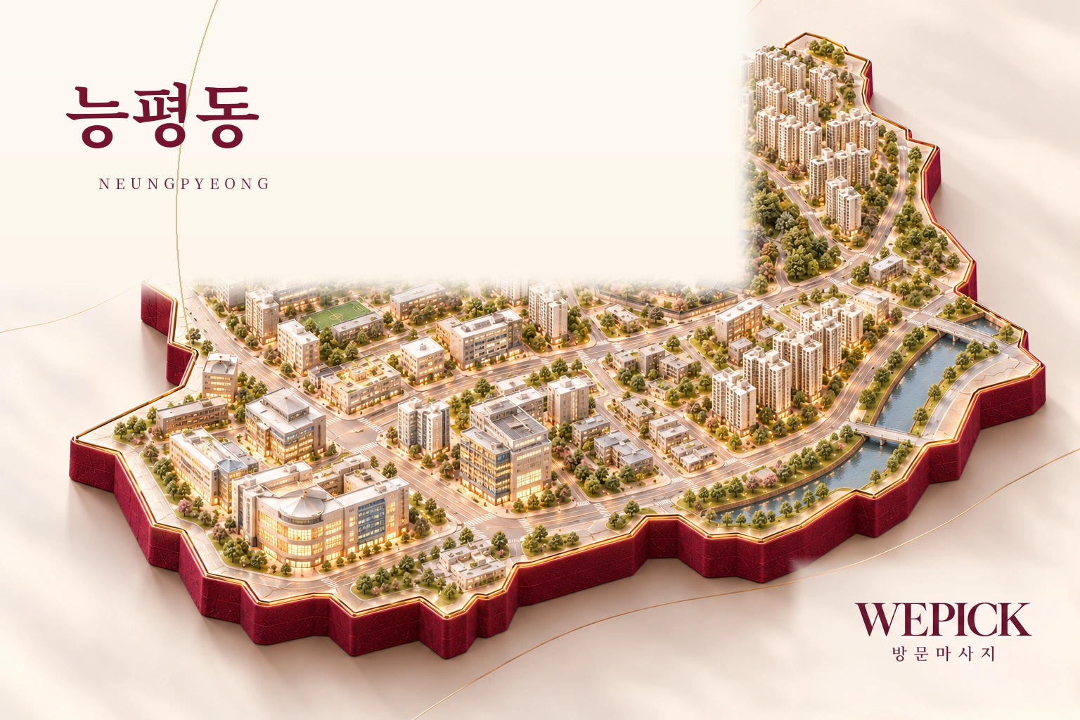광주시 능평동 방문마사지 지역을 표현한 위픽 3D 이미지
