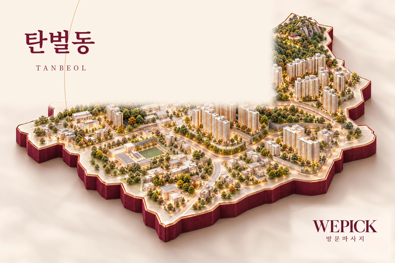 광주시 탄벌동 방문마사지 지역을 표현한 위픽 3D 이미지