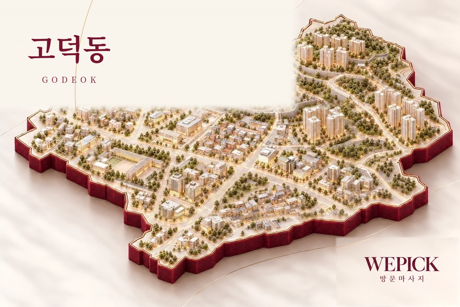평택시 고덕동 방문마사지 지역을 표현한 위픽 3D 이미지
