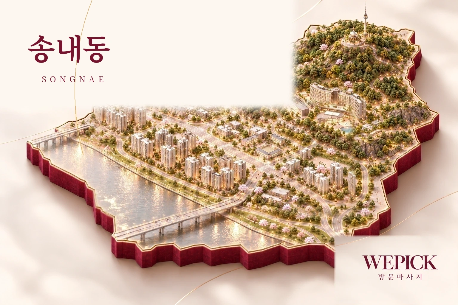 부천시 소사구 송내동 방문마사지 지역을 표현한 위픽 3D 이미지