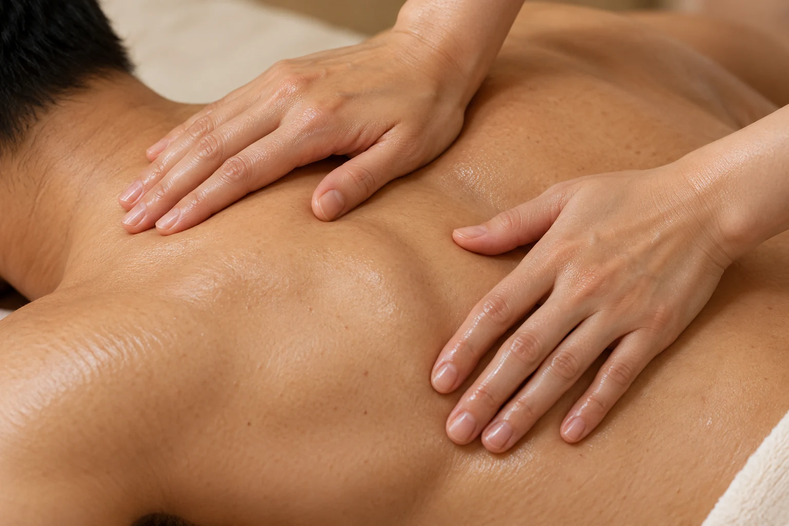 스웨디시 마사지 진행 장면